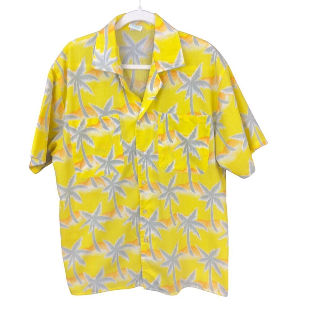 Vintage 1980's Men's Tropicana Hawaiian Shirt With Palm Tree